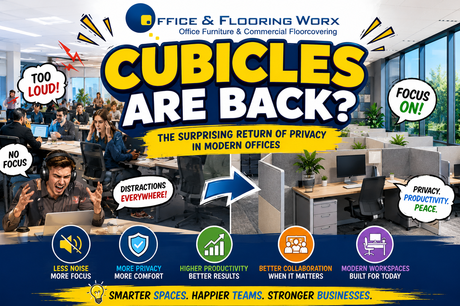 Cubicles Are Back: Why Modern Offices Are Returning To Privacy & Focused Workspaces - Office Worx - Office Worx Modern office cubicles and privacy-focused workspace design podcast by Office & Flooring Worx, Inc.