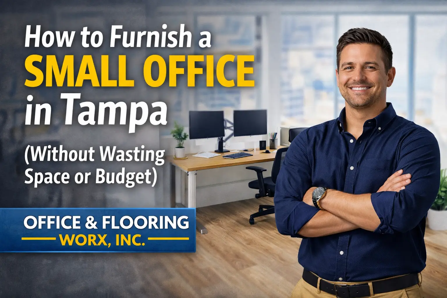 Furnishing a Tampa office space - Office Worx small office furniture Tampa setup featuring modern desks, ergonomic chairs, and space-saving layout in a compact workspace
